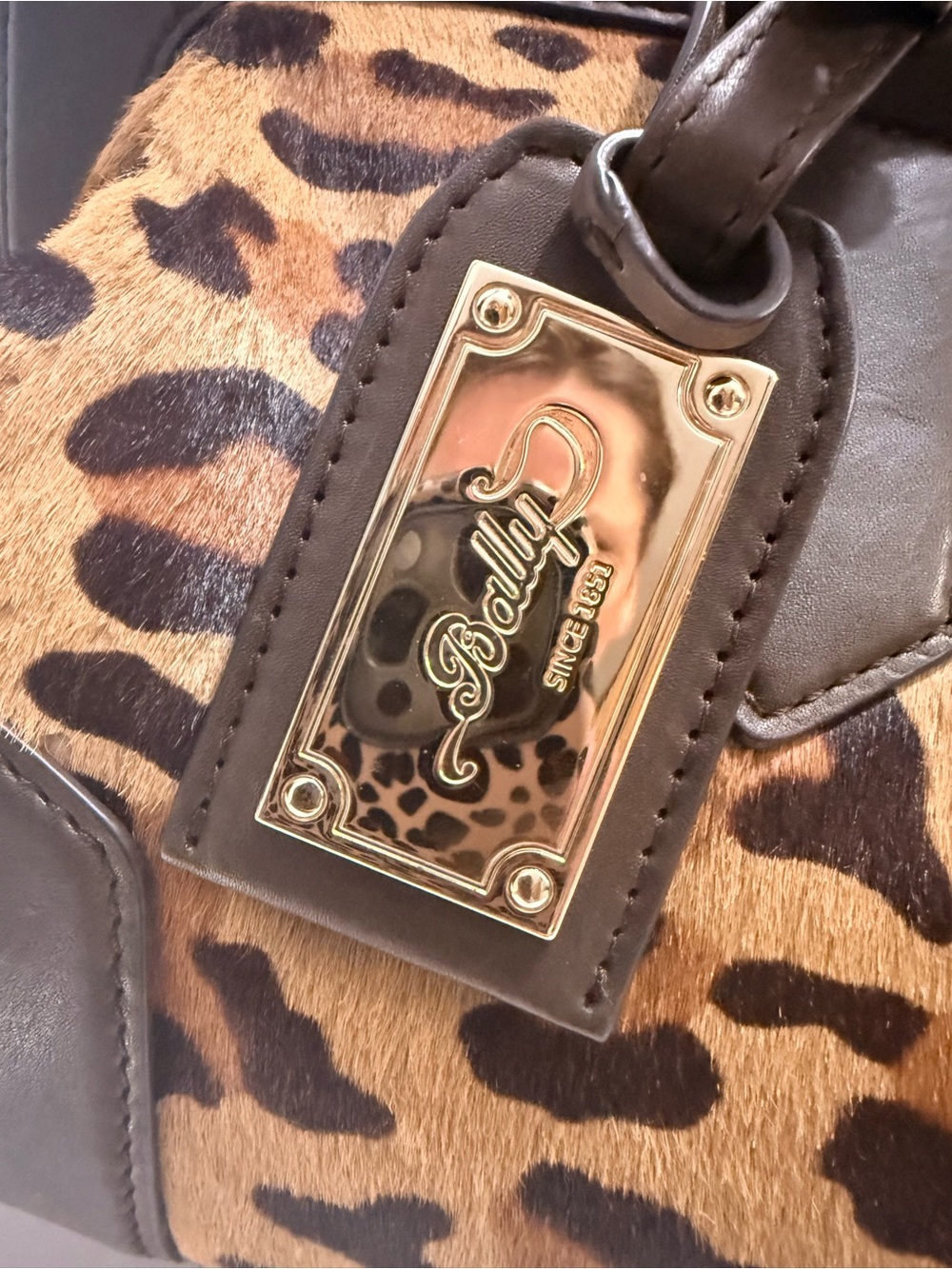 Bally Leopard Calf Hair East-West Satchel Tote - Picture 3 of 15